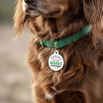 Bad Tags - Camping Dog ID Tag Personalize - Assistant to Branch Manager - Small / Engraved QR Code