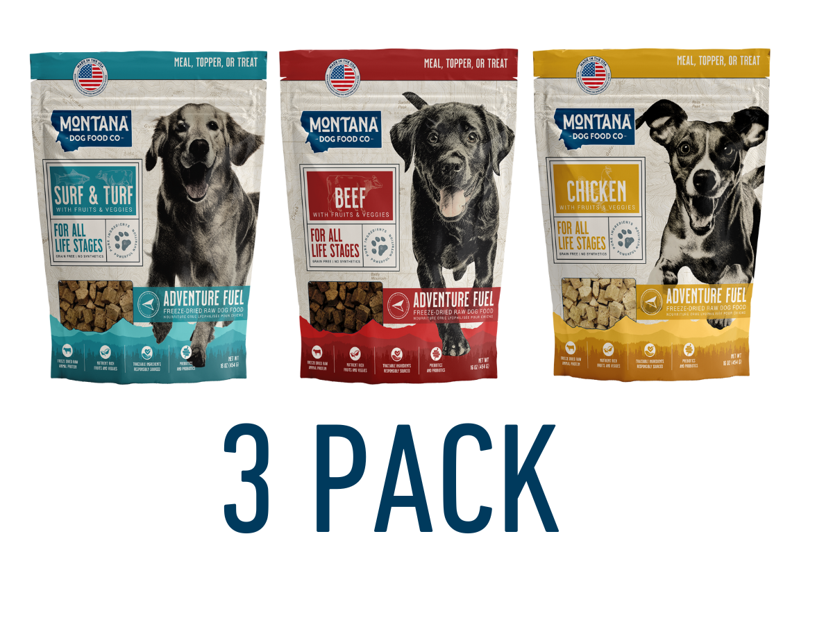 Adventure Fuel Freeze-dried Raw Grain-free Dog Food: 3 Pack - Doot's Pet LLC Collars For A Cause