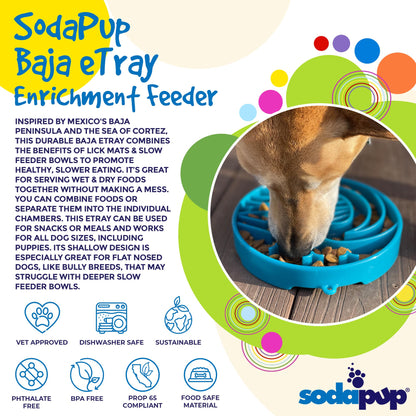 Baja Design eTray - Shallow Slow Feeder Dog Bowl for Enrichment | USA Made - Doot's Pet LLC Collars For A Cause