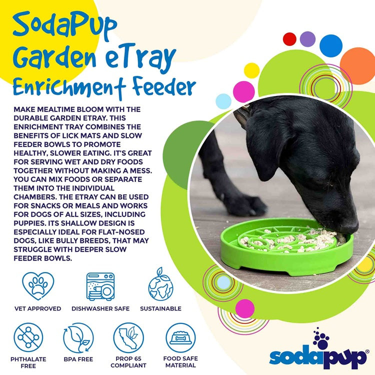 Garden Design eTray - Shallow Slow Feeder Dog Bowl for Enrichment | USA - Doot's Pet LLC Collars For A Cause
