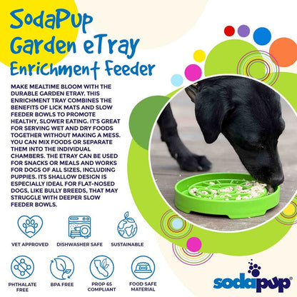 Garden Design eTray - Shallow Slow Feeder Dog Bowl for Enrichment | USA - Doot's Pet LLC Collars For A Cause