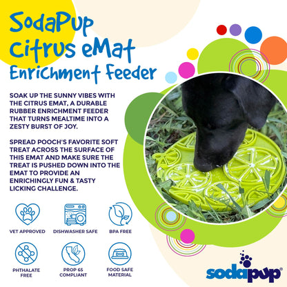 Citrus Design eMat - Enrichment Lick Mat For Dogs and Cats - with Suction Cups | USA Made - Doot's Pet LLC Collars For A Cause