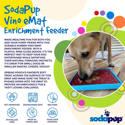 Vino Dog eMat - Enrichment Lick Mat For Dogs and Cats | Wine-Inspired Design| SodaPup - Doot's Pet LLC Collars For A Cause