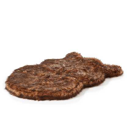 PupRug by Paw.com® Faux Fur Orthopedic Dog Bed - Curve Brown - Doot's Pet LLC Collars For A Cause