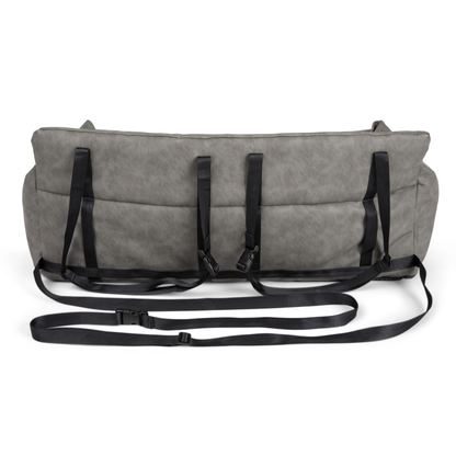 PupProtector™ Faux Leather Memory Foam Dog Car Bed - Slate Gray - Doot's Pet LLC Collars For A Cause