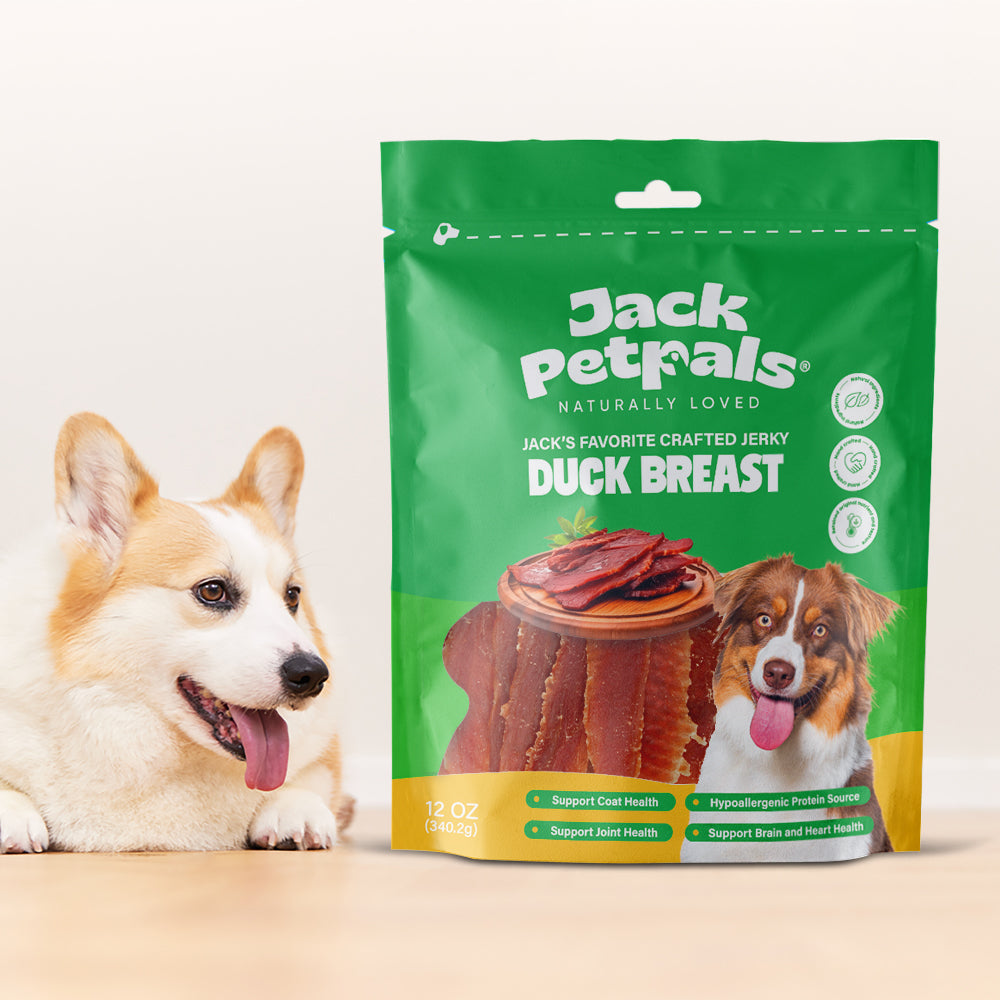 Jack PetPals Handcrafted Jerky Duck Breast Dog Treats (12oz) - Doot's Pet LLC Collars For A Cause