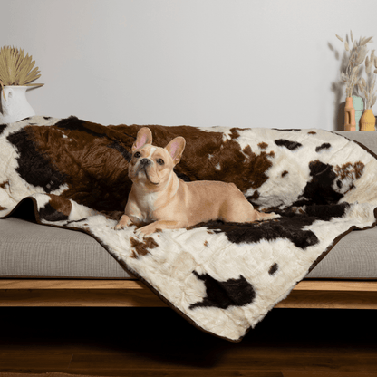 PupProtector™ Waterproof Throw Blanket - Brown Faux Cowhide - Doot's Pet LLC Collars For A Cause