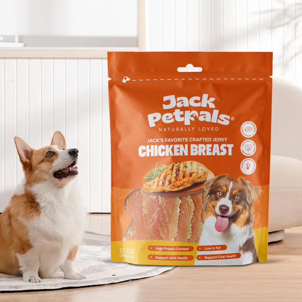 Jack PetPals Handcrafted Jerky Chicken Breast Dog Treats (12oz) - Doot's Pet LLC Collars For A Cause