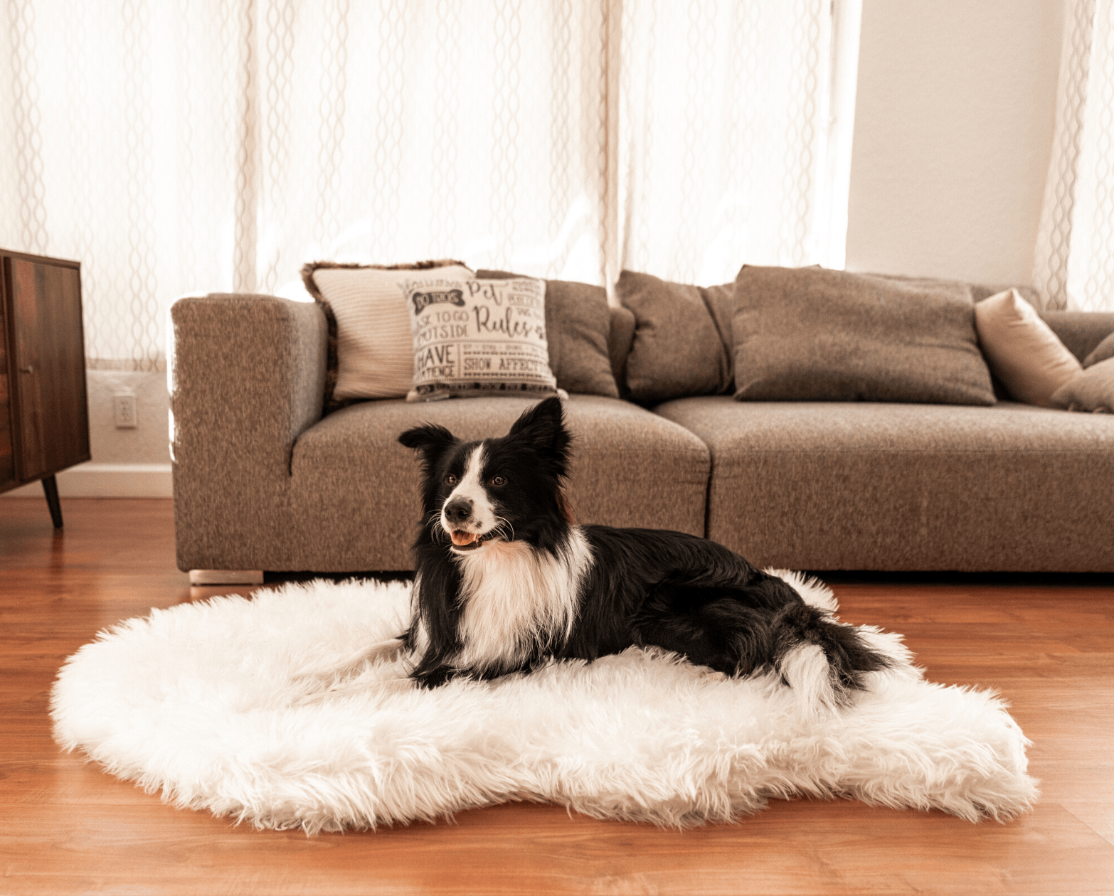 PupRug by Paw.com® Faux Fur Orthopedic Dog Bed - Curve Polar White - Doot's Pet LLC Collars For A Cause