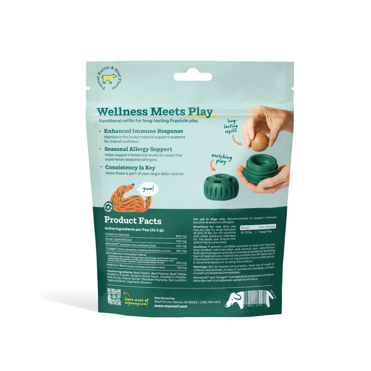 Woof - Allergy Support Wellness Pops - Large