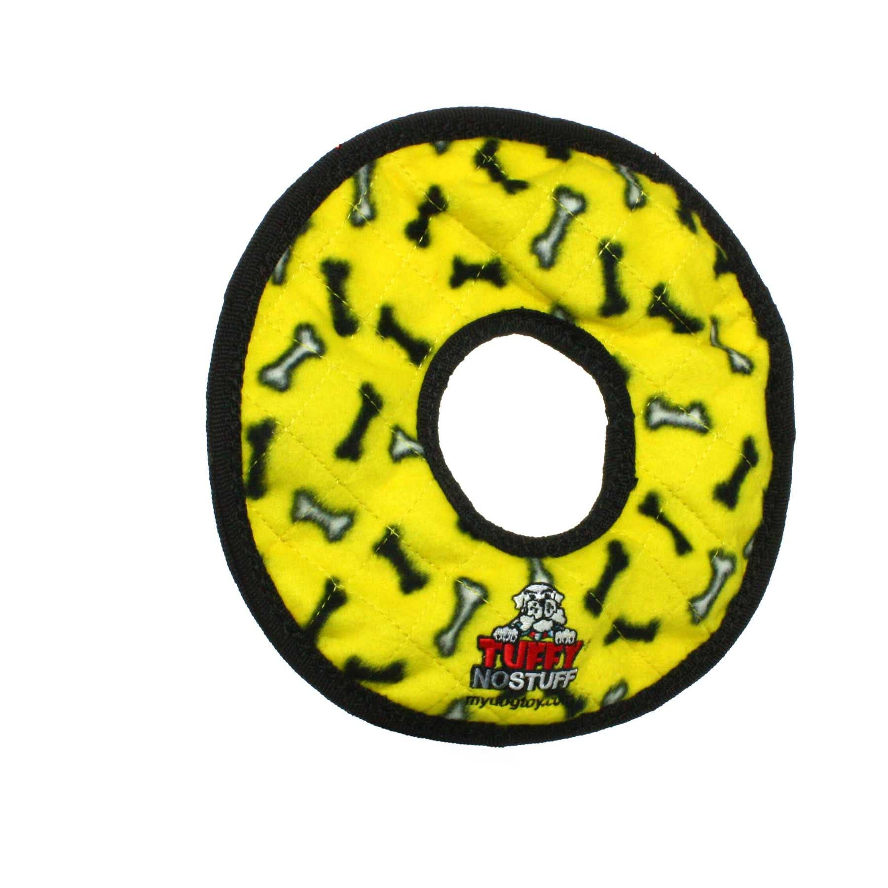 Tuffy Dog Toys - VIP Products - Tuffy No Stuff Ultimate Ring - Yellow, Squeaky Dog Toy - Doot's Pet LLC Collars For A Cause