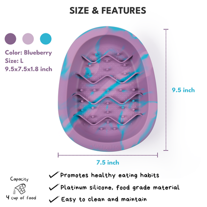 CHEWFFON - CHEWFFON Interactive Dog Lick Bowl-Blueberry Large