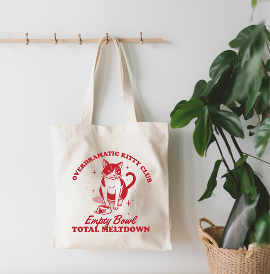 EnchantingSunshine - Overdramatic Kitty Club Canvas Tote Bag - Doot's Pet LLC Collars For A Cause