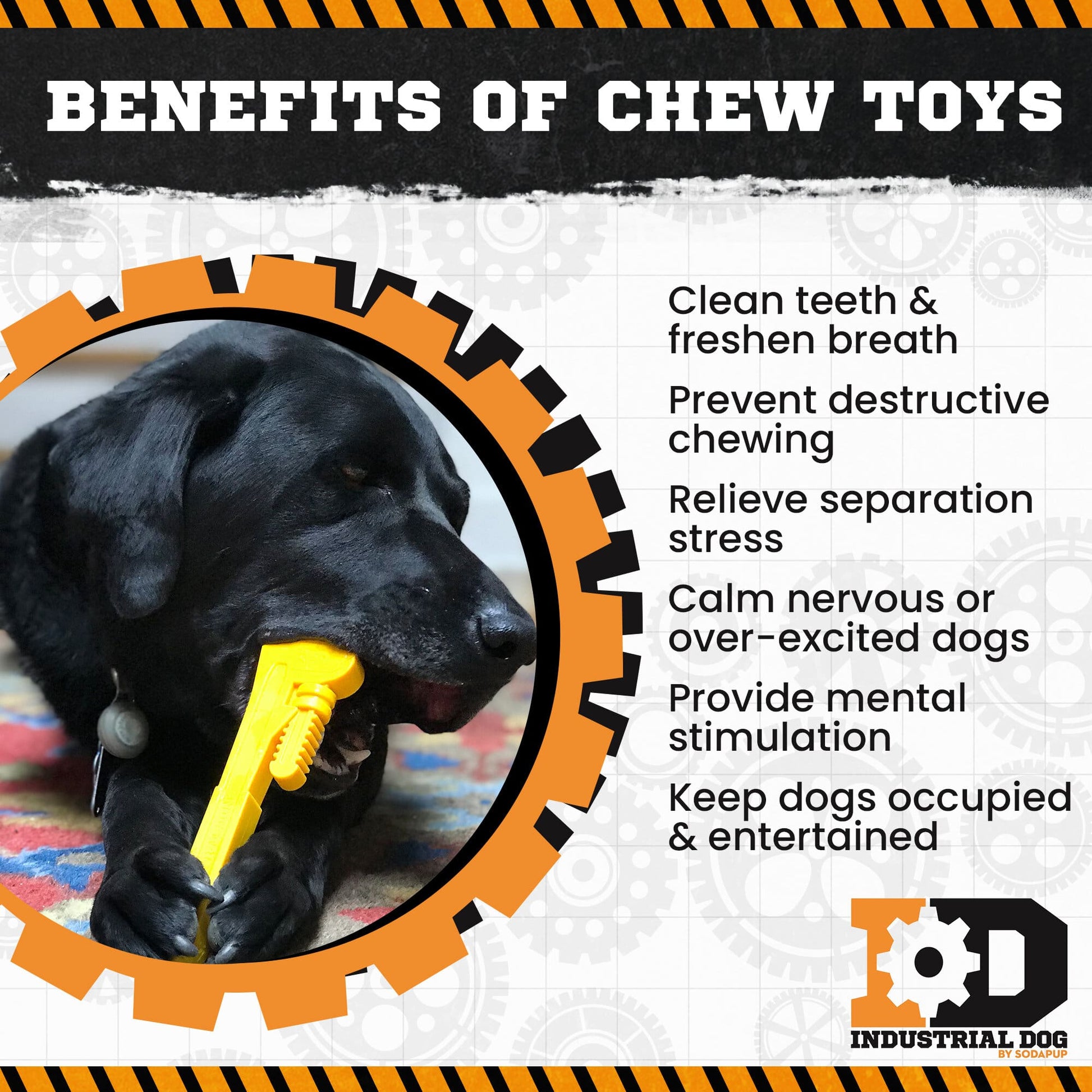 Pipe Wrench Nylon Dog Toy for Aggressive Chewers | USA Made | SodaPup - Doot's Pet LLC Collars For A Cause