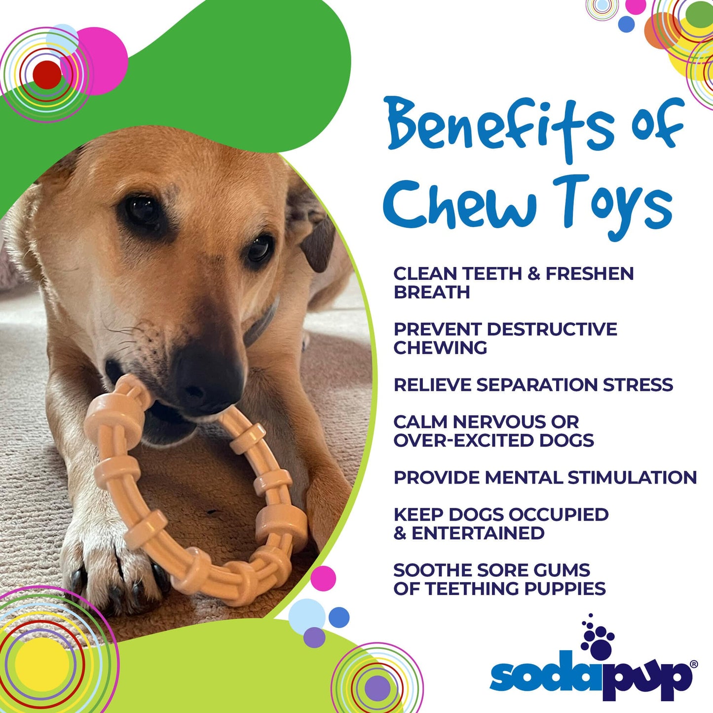 Chicken Flavored Teething Ring for Puppies & Aggressive Chewers | USA Made - Doot's Pet LLC Collars For A Cause