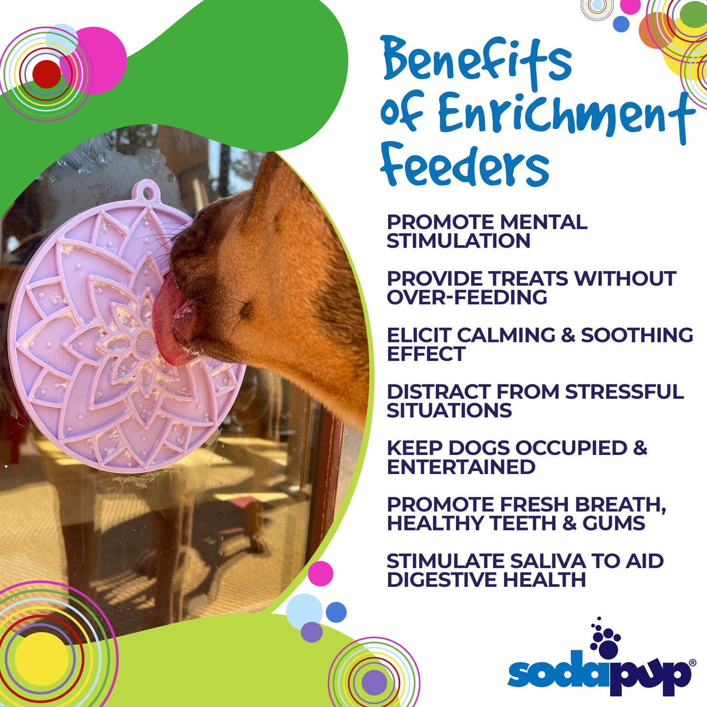 Lotus Design emat - Enrichment Lick Mat For Dogs and Cats - With Suction Cups | USA Made - Doot's Pet LLC Collars For A Cause