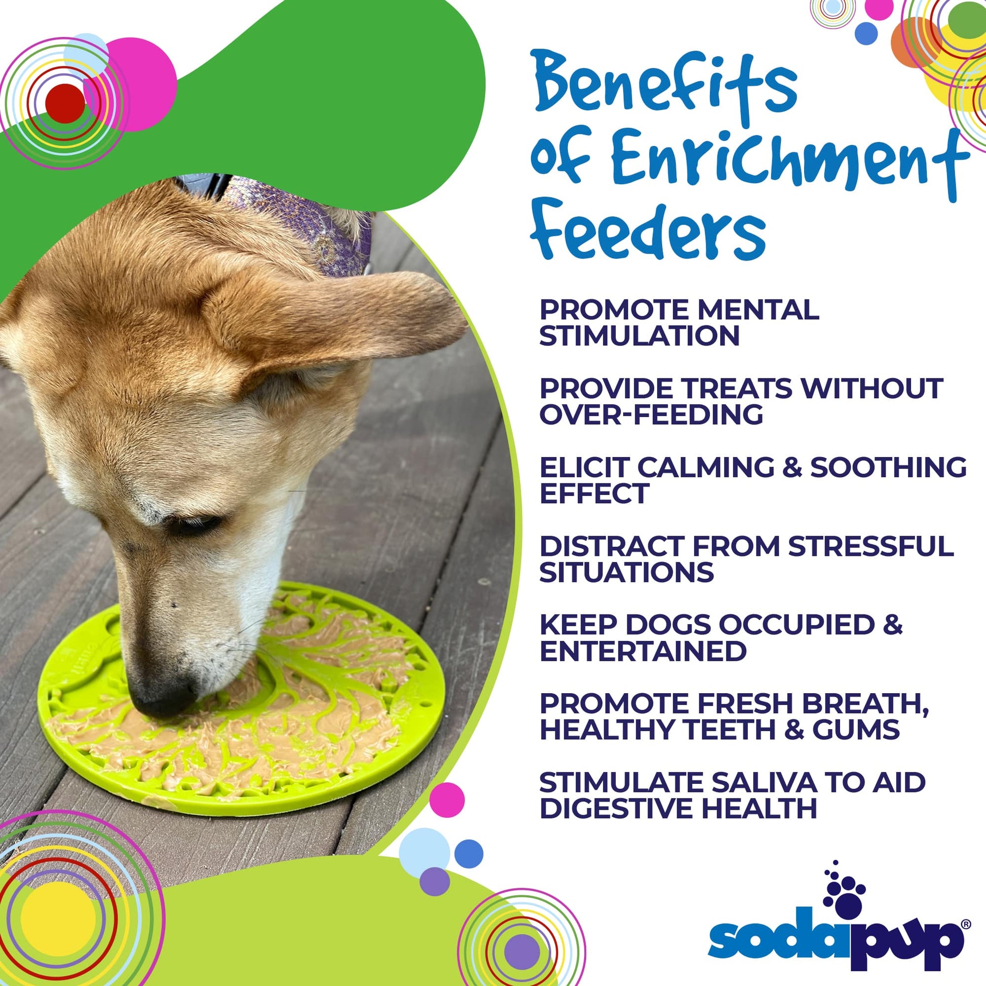 Tree of Life eMat - Enrichment Lick Mat For Dogs and Cats - With Suction Cups | Tree Design | USA Made - Doot's Pet LLC Collars For A Cause