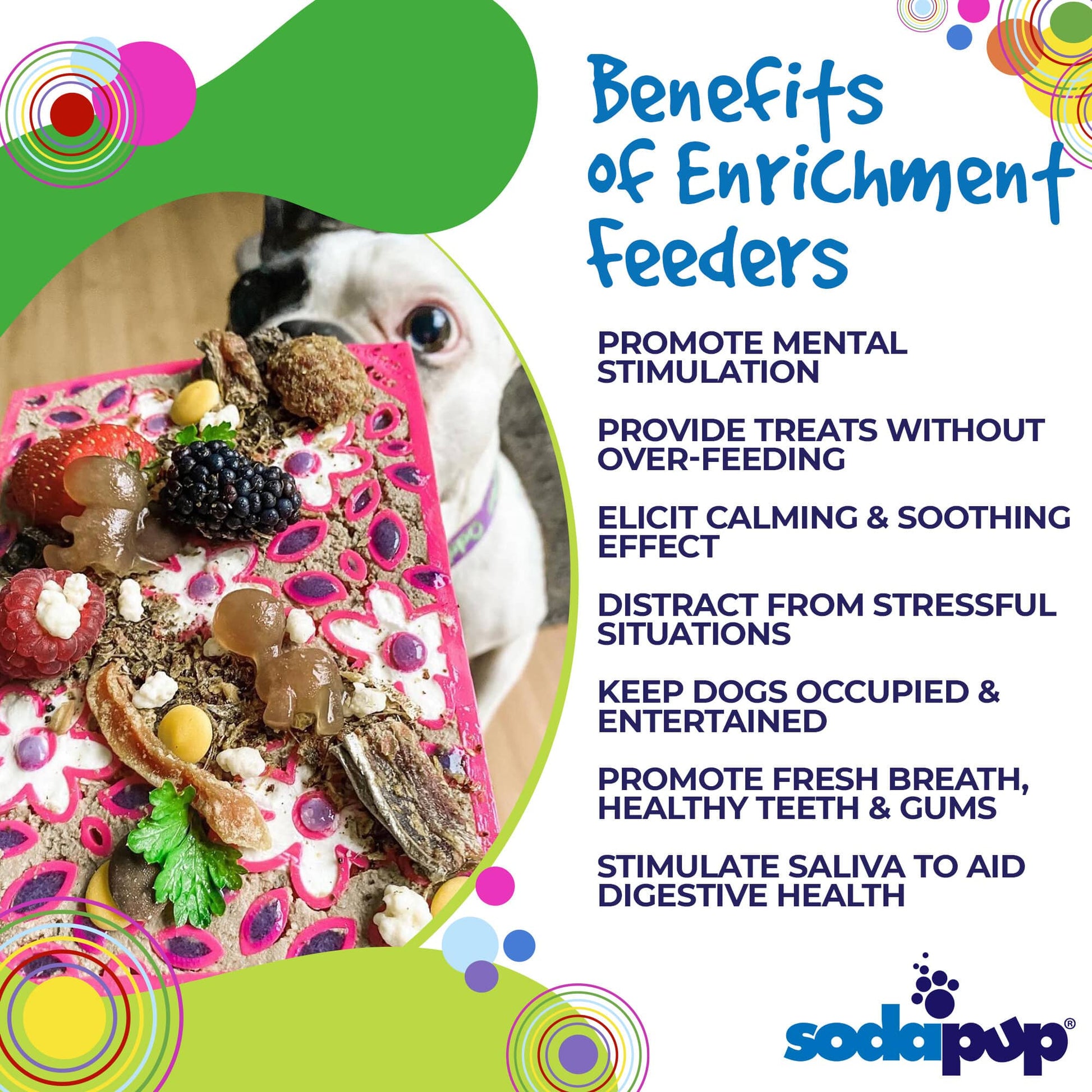 Flower Power emat - Enrichment Lick Mat for Dogs and Cats | Flower Design | USA Made - Doot's Pet LLC Collars For A Cause