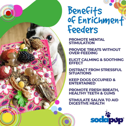 Flower Power emat - Enrichment Lick Mat for Dogs and Cats | Flower Design | USA Made - Doot's Pet LLC Collars For A Cause
