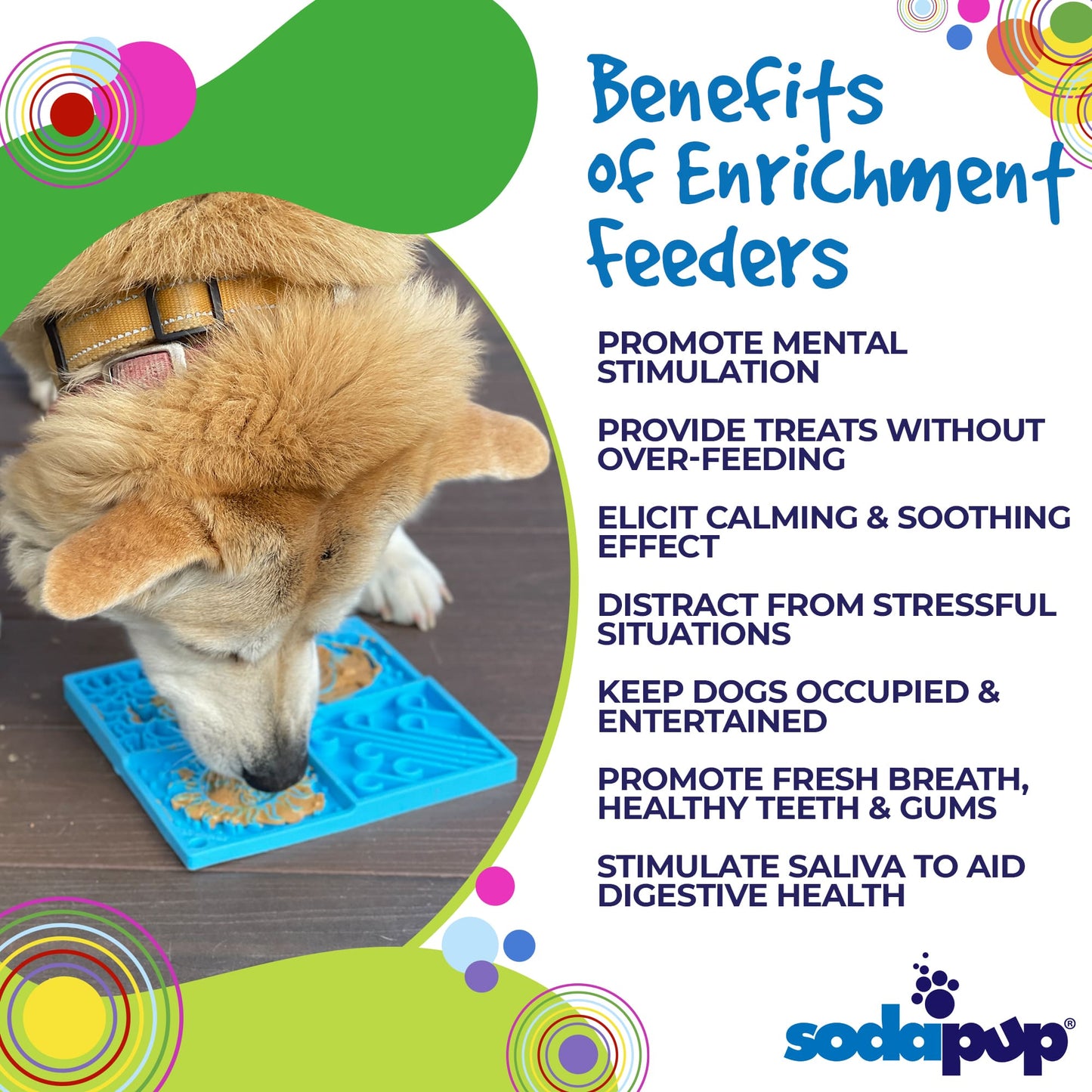 Sky eMat - Enrichment Lick Mat for Dogs and Cats | Celestial Design | SodaPup - Doot's Pet LLC Collars For A Cause