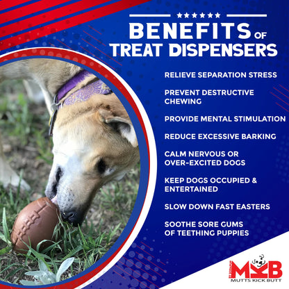 Football eDispenser Durable Rubber Chew Toy and Treat Dispenser - Doot's Pet LLC Collars For A Cause