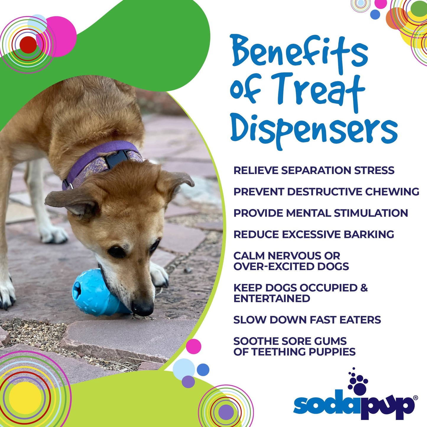 Ice Cream Cone Durable PUP-X Rubber eDispenser Chew Toy and Treat Dispenser - Doot's Pet LLC Collars For A Cause