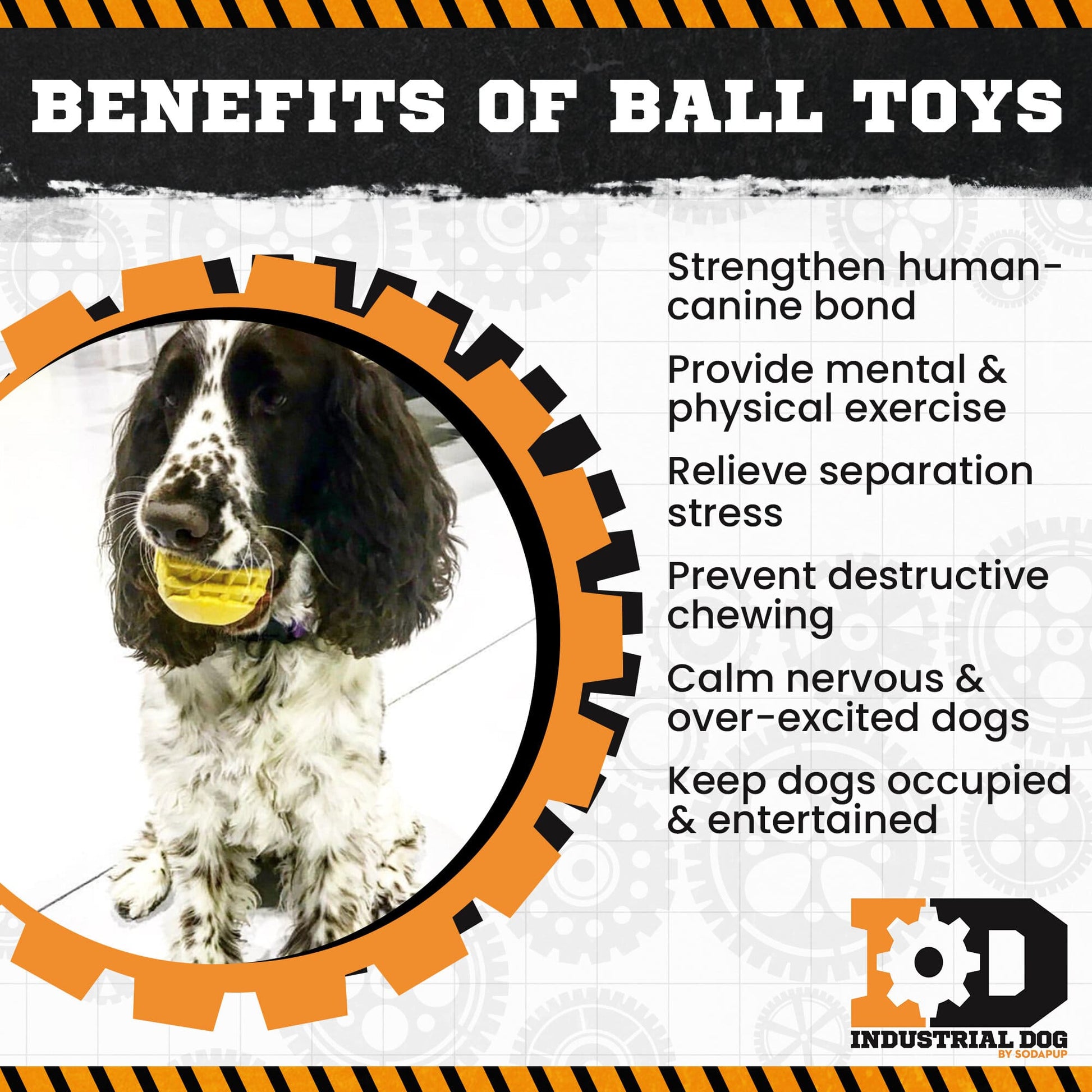 ID Ball Durable Rubber Chew Ball - Doot's Pet LLC Collars For A Cause