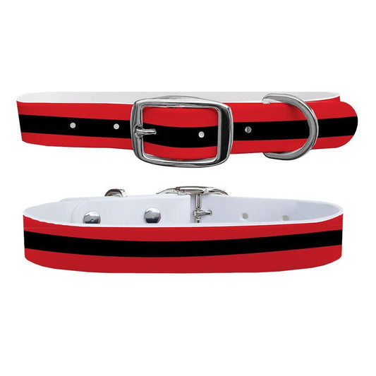 Red Black Stripes Dog Collar