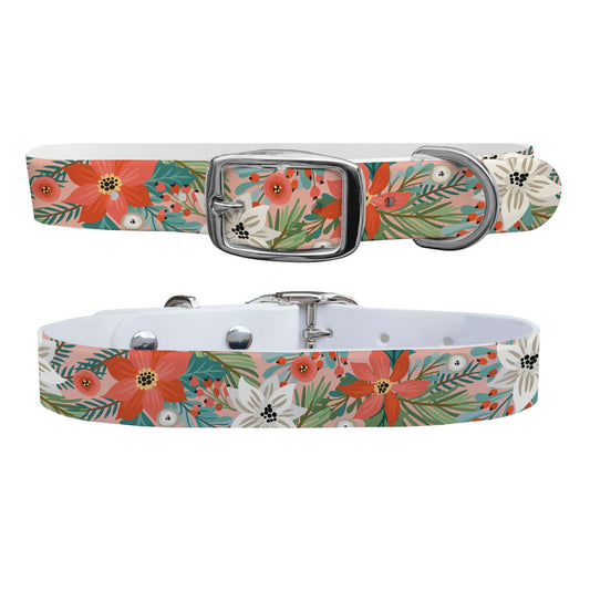 Pretty Poinsettia Dog Collar