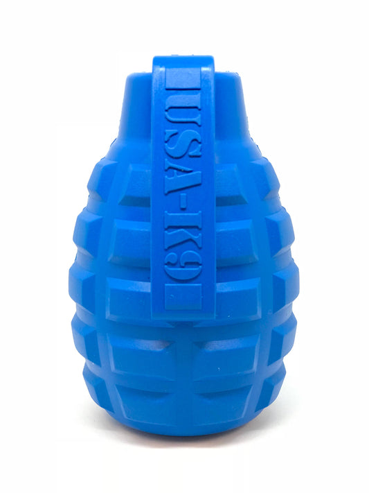 SodaPup - USA-K9 Grenade - Chew Toy - Treat Dispenser - Blue - Blue / Medium