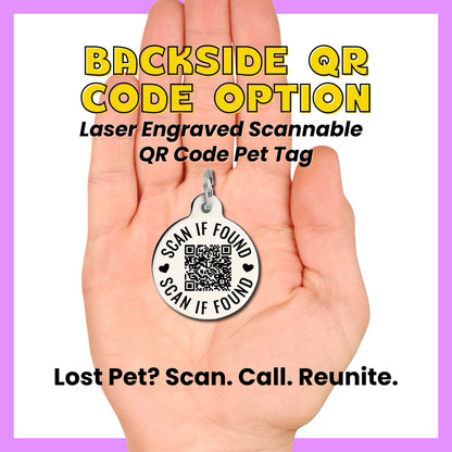 Bad Tags - Dog ID Tag w/ Scannable QR Code - Don't F*ck with my Mom - Engraved QR Code / Large 1.25"