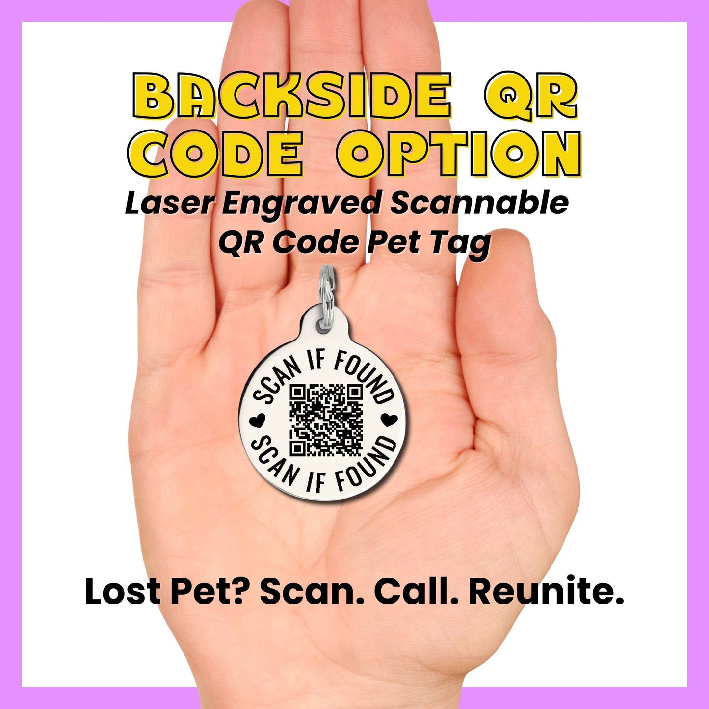 Bad Tags - Personalized Dog ID Tag w/ Scannable QR Code - Fast as Fuck - Engraved QR Code / Large 1.25"