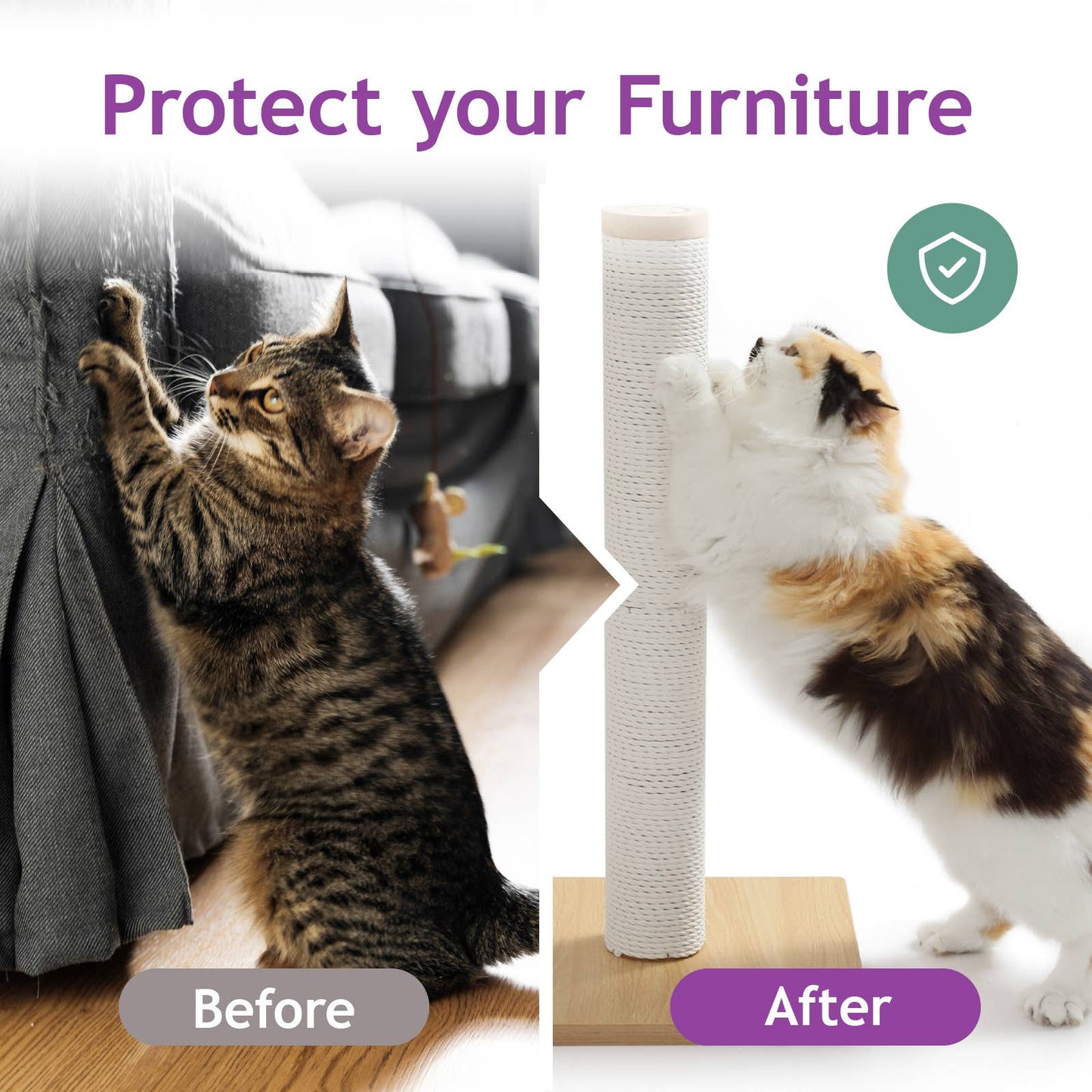 MOON-X USA, INC. - Premium Comfort Scratching Post - Oak / Large