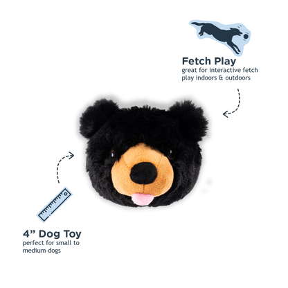 Tall Tails - Black Bear 2-in-1 Fetch Ball Dog Toy