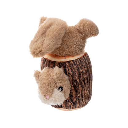 Original Territory - Squirrel in Log Moving Plush Dog Toy - Doot's Pet LLC Collars For A Cause