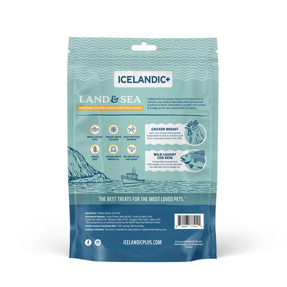 Icelandic+ - Land & Sea Cod Skin & Freeze-Dried Chicken Treats for Dogs