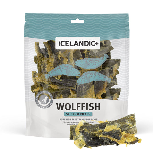 Icelandic+ - Wolffish Skin Sticks & Pieces Dog Treats