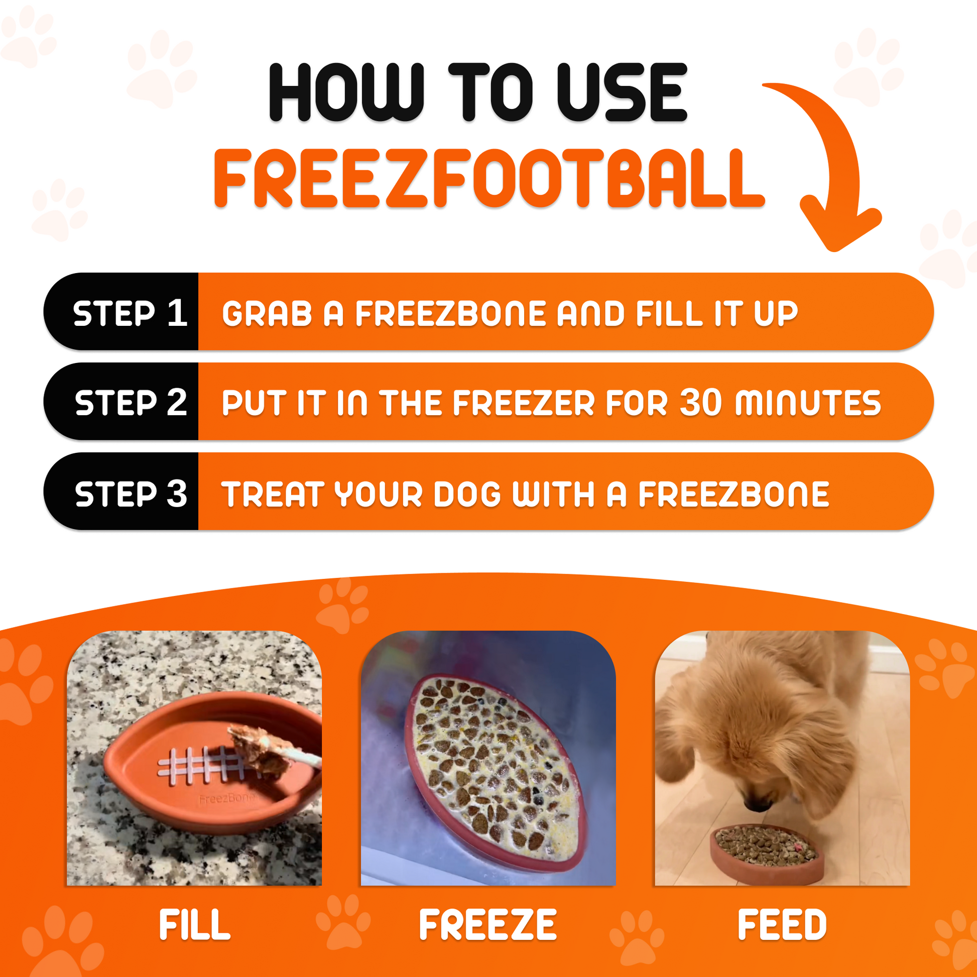 FreezFootball - Tough Enrichment Football Toy - Doot's Pet LLC Collars For A Cause