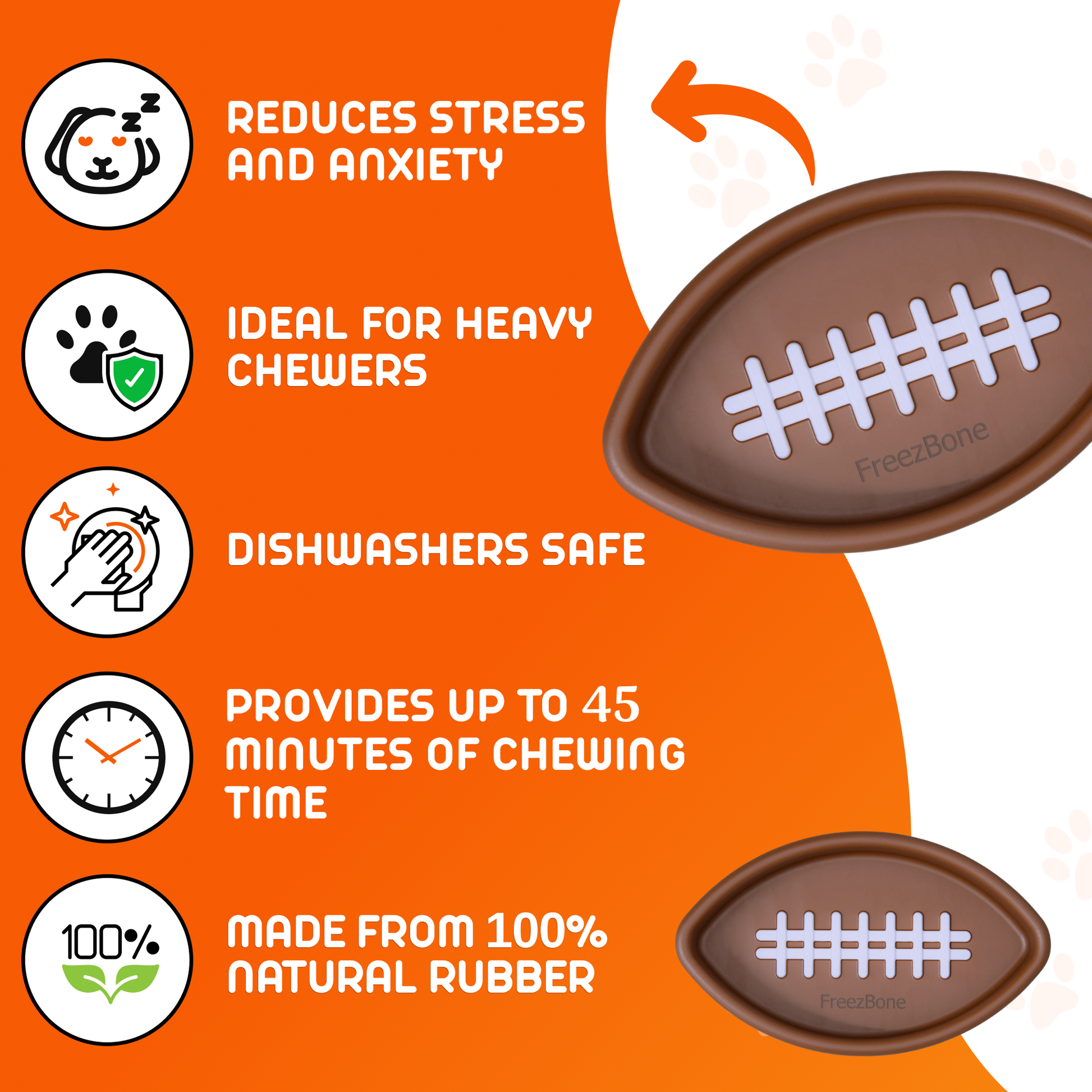 FreezFootball - Tough Enrichment Football Toy - Doot's Pet LLC Collars For A Cause