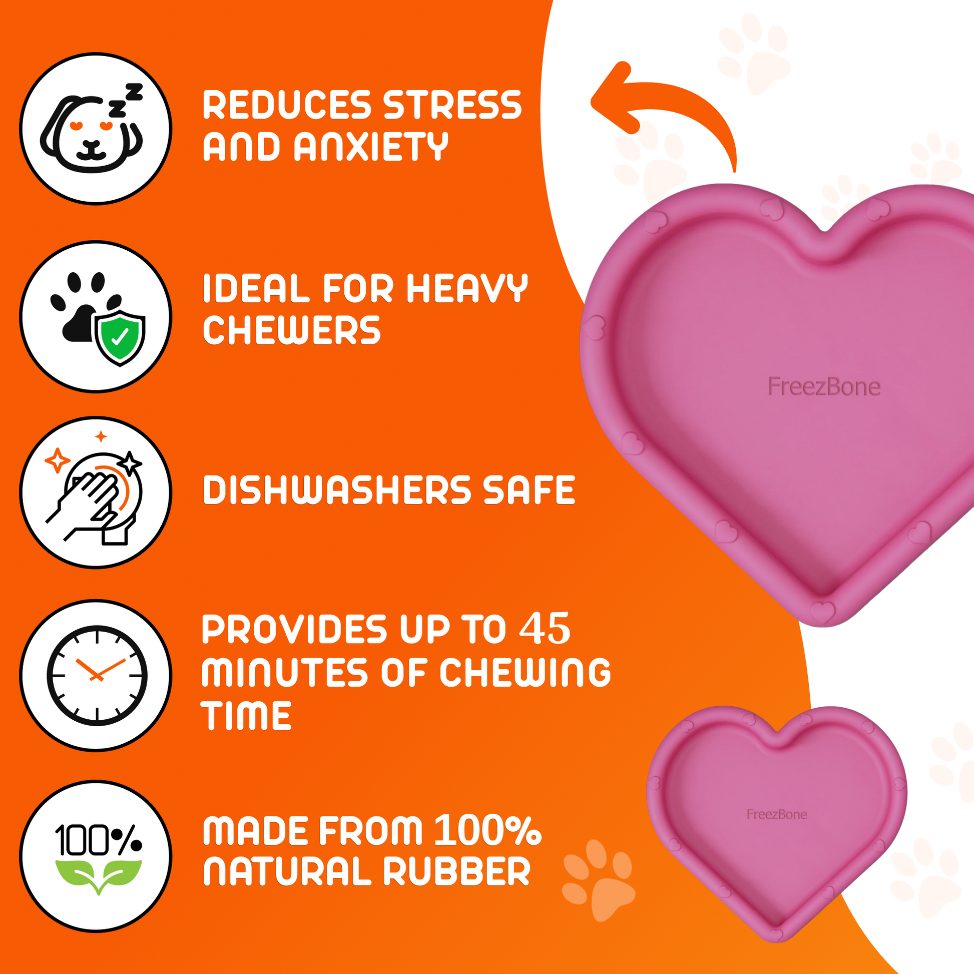 FreezHeart - Durable Heart Enrichment Chew - Doot's Pet LLC Collars For A Cause