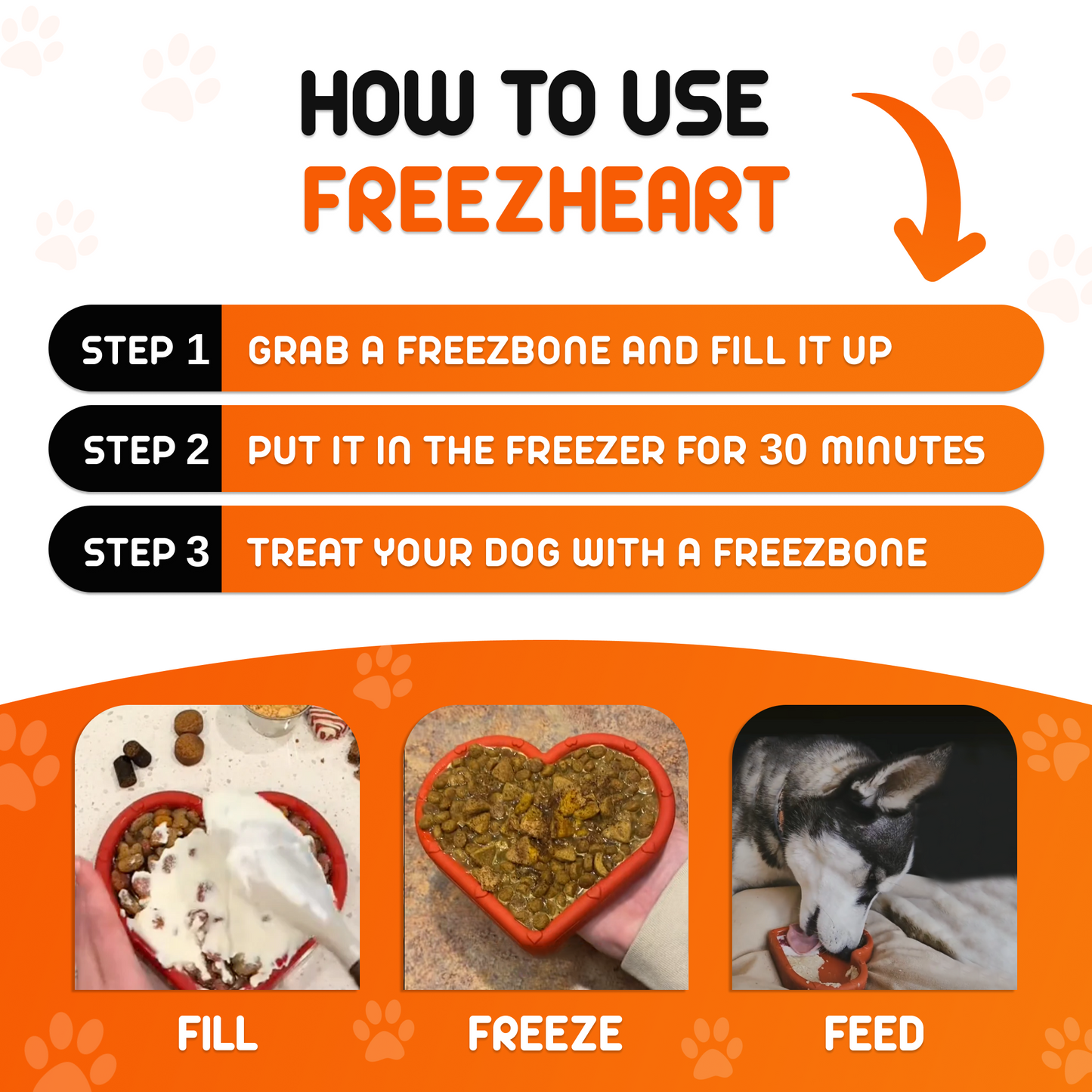 FreezHeart - Durable Heart Enrichment Chew - Doot's Pet LLC Collars For A Cause