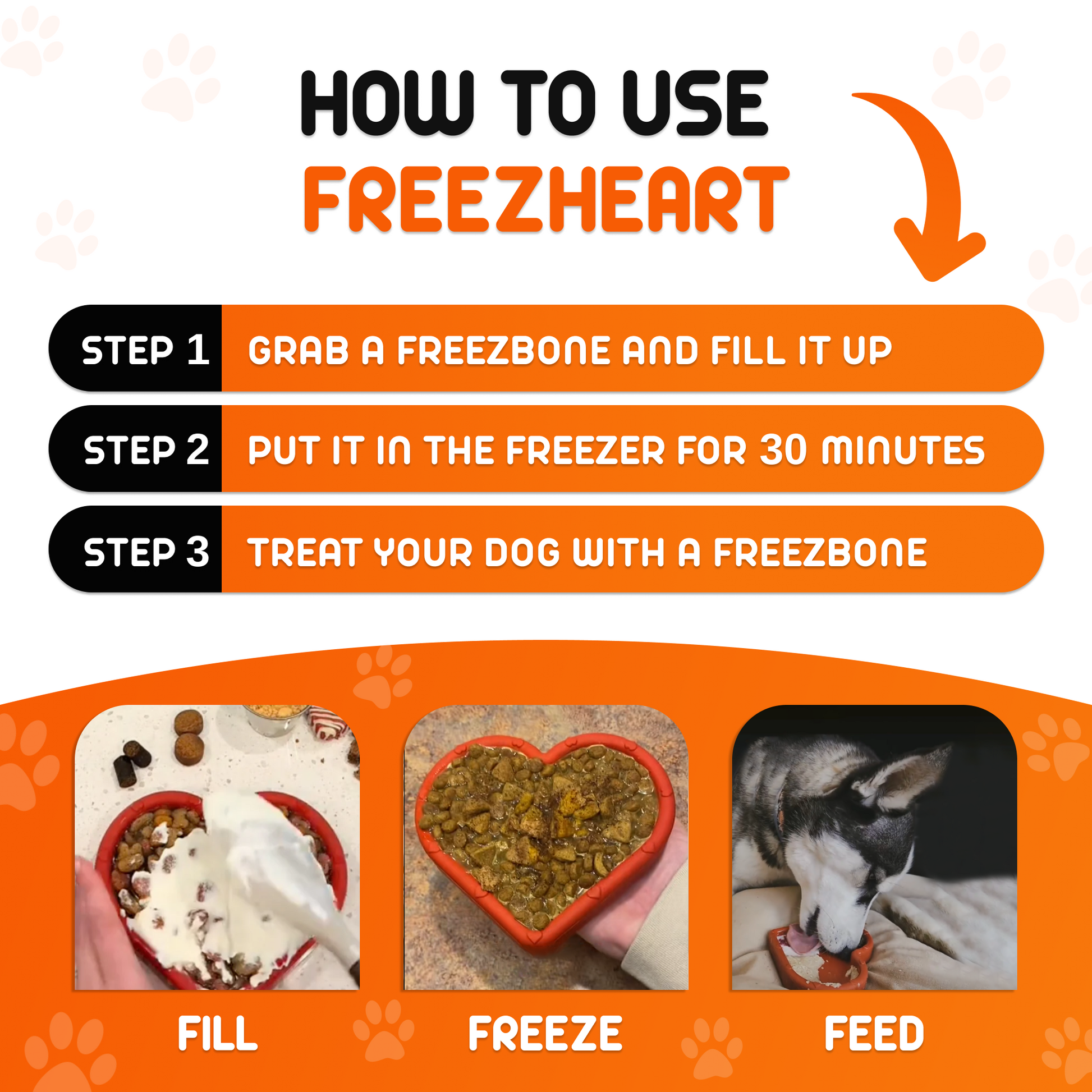 FreezHeart - Durable Heart Enrichment Chew - Doot's Pet LLC Collars For A Cause