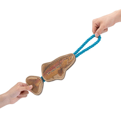 Tall Tails - Natural Leather Jointed Trout Tug Dog Toy
