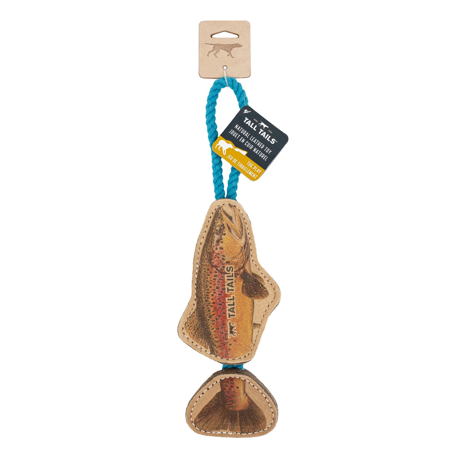 Tall Tails - Natural Leather Jointed Trout Tug Dog Toy
