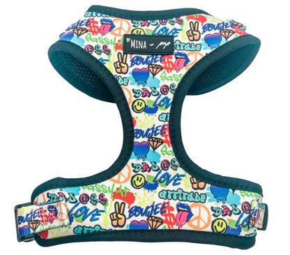 Mina + Pup - Colorful Graffiti Edition Adjustable Dog and Cat Harness