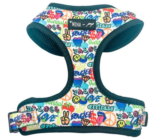 Mina + Pup - Colorful Graffiti Edition Adjustable Dog and Cat Harness
