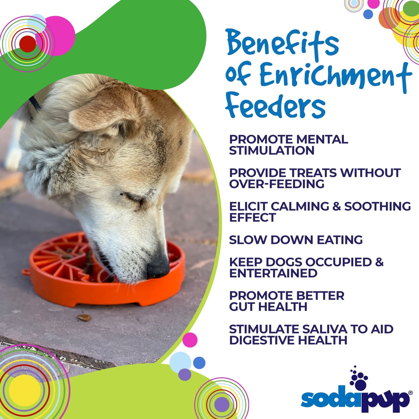 Sun and Moon eTray - Shallow Slow Feeder Dog Bowl for Enrichment | USA Made - Doot's Pet LLC Collars For A Cause