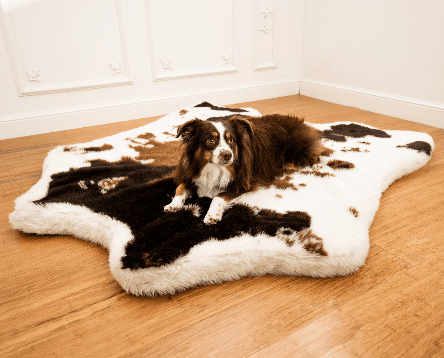PupRug® Animal Print Memory Foam Dog Bed - Brown Faux Cowhide - Doot's Pet LLC Collars For A Cause