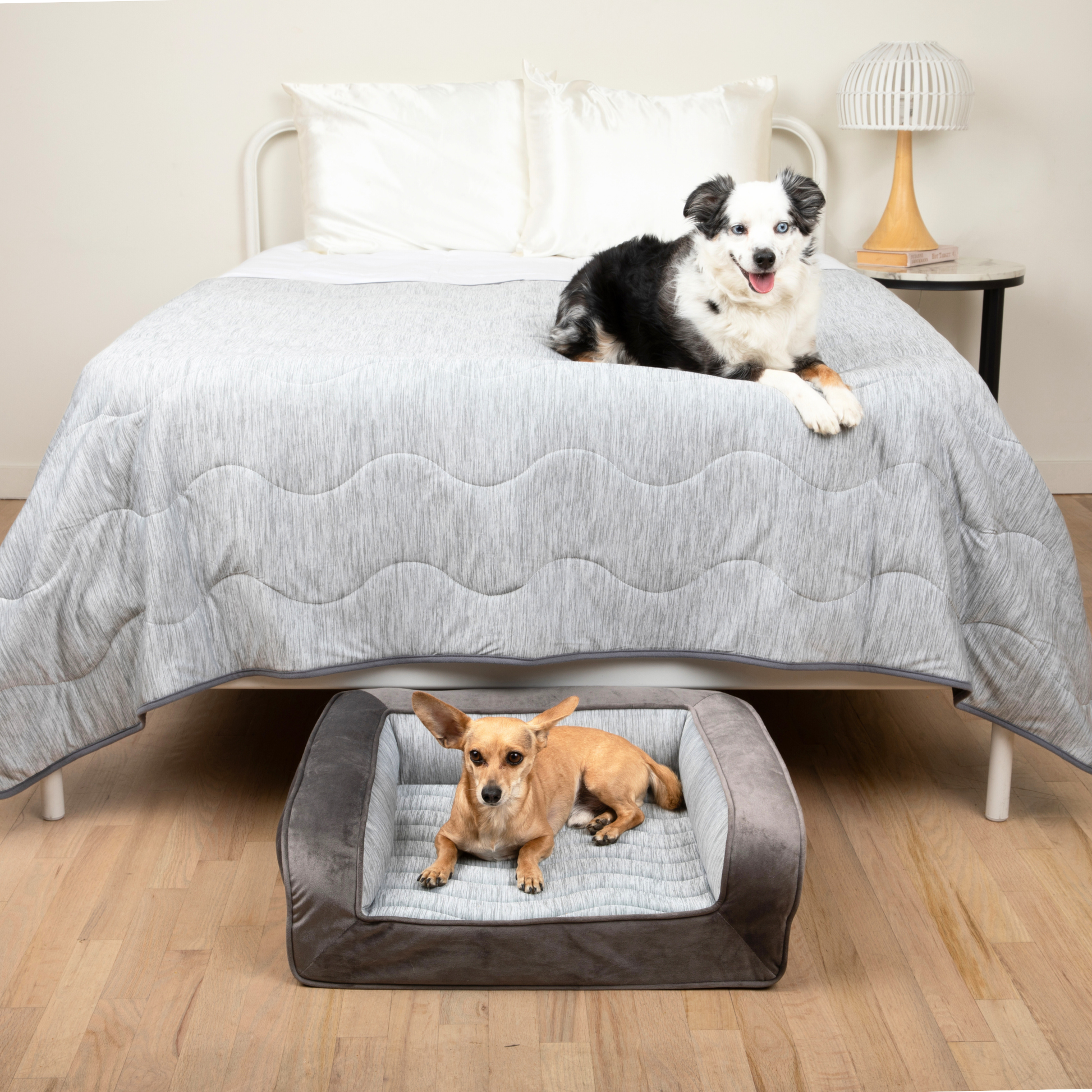 PupChill™ Cooling Bolster Dog Bed + Waterproof Blanket Bundle - Arctic Grey - Doot's Pet LLC Collars For A Cause