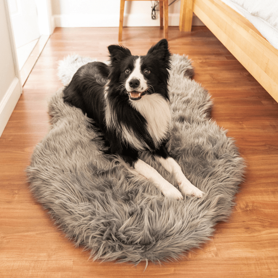 PupRug by Paw.com® Faux Fur Orthopedic Dog Bed - Curve Charcoal Grey - Doot's Pet LLC Collars For A Cause
